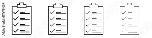Checklist icon. Vector isolated pictograms.