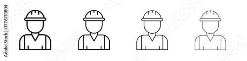 Construction worker icon. Vector isolated pictograms.