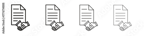 Contract icon. Vector isolated pictograms.