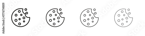 Cookie icon. Vector isolated pictograms.