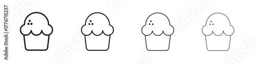 Cupcake icon. Vector isolated pictograms.