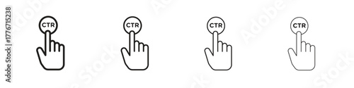 CTR icon. Vector isolated pictograms.