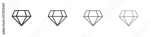 Diamond icon. Vector isolated pictograms.