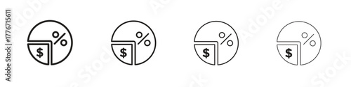 Dividend icon. Vector isolated pictograms.