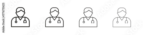 Doctor icon. Vector isolated pictograms.
