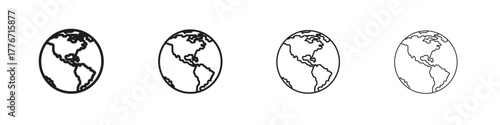 Earth icon. Vector isolated pictograms.