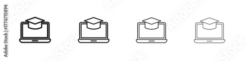 E-learning icon. Vector isolated pictograms.