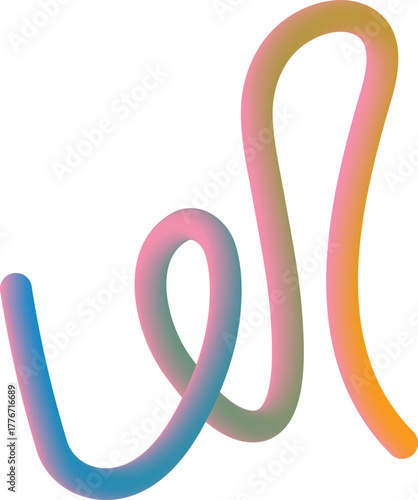 Vibrant gradient tube toy with soft pastel colors on a white background