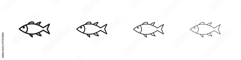 Fototapeta premium Fish icon. Vector isolated pictograms.