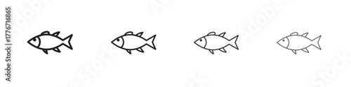 Fish icon. Vector isolated pictograms.