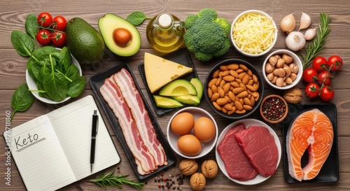 Ketogenic Diet Concept with Healthy Low Carb Food.