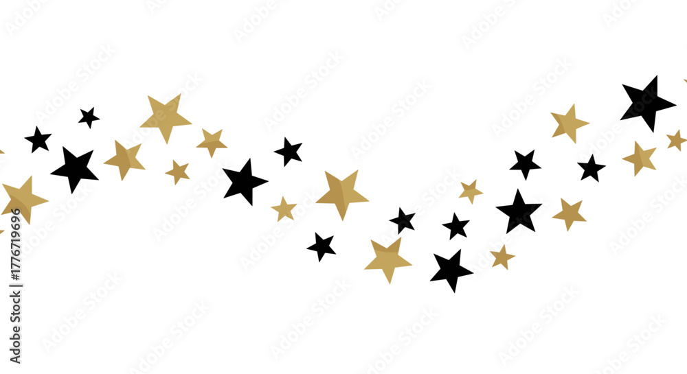 Naklejka premium Decorative gold and black stars pattern for design concept 