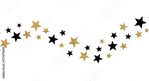 Decorative gold and black stars pattern for design concept  