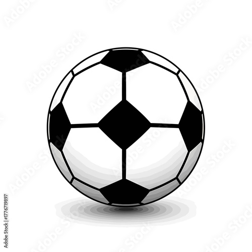 Soccer ball with black and white pattern