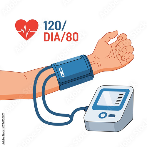 Blood pressure measuring device on arm