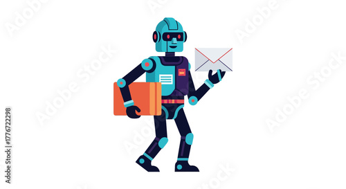 Automated Servant Delivers Mail And Package Presenting Futuristic Technology Design