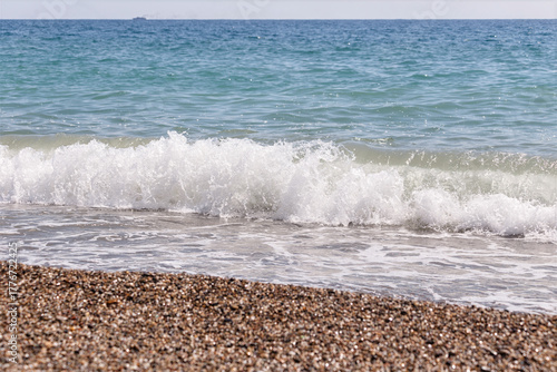 Scenic view of the noisy sea against the sky