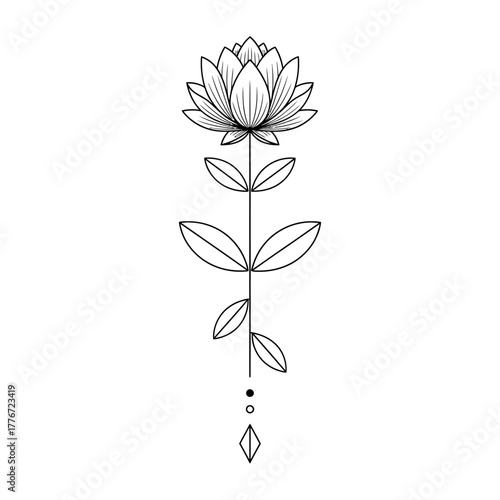 Minimalist lotus flower illustration