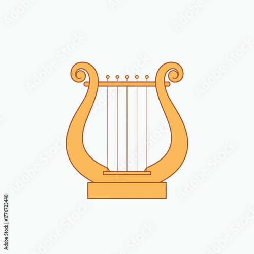 Golden lyre illustration