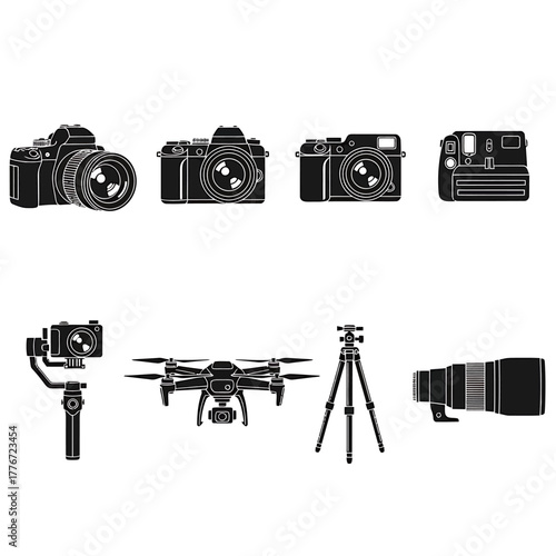 Set of photography equipment for photographer
