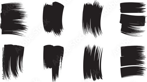 Black Vertical Brush Strokes With Frayed Edges On White Keywords: brush, stroke, vertical, black