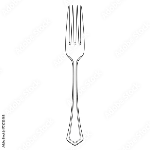 Elegant fork illustration