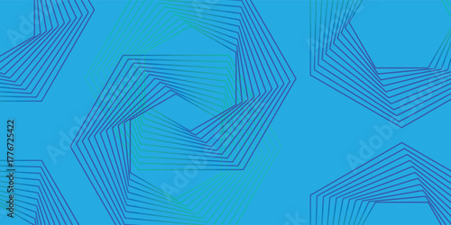 Minimalist Interlocking Hexagon Tunnel Graphic, Vector Illustration.