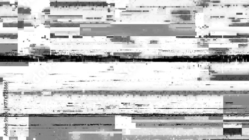 Monochrome glitch texture overlay isolated on transparent background