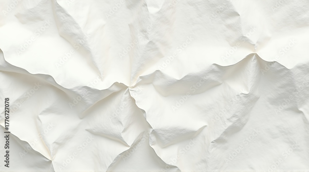 Obraz premium Stunning abstract white crumpled paper texture with dramatic shadows and highlights creating dynamic depth and modern elegance for design projects