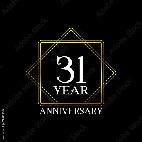 31 year anniversary wedding celebration design text vector illustration.