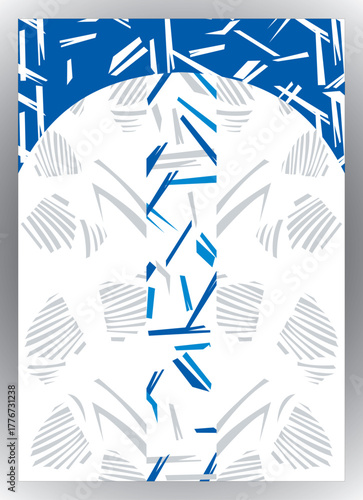 Dynamic Blue and White Abstract Brush Stroke Sublimation Pattern Vector - Modern Sportswear Jersey Template
