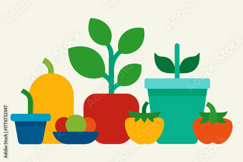 Still life of plants crops