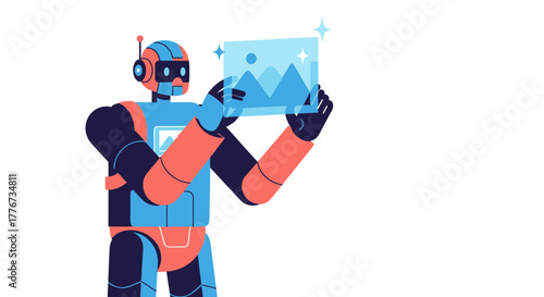 A Robotic Entity Exhibiting a Data Visualization or Image Analysis, Conceptual Rendering