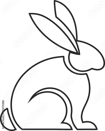 Stylish rabbit outline logo vector, ideal for natural product packaging, spas, and holistic branding.