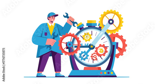 Clockwork Mastery: An Illustration of Engineering and Precise Timekeeping Concepts