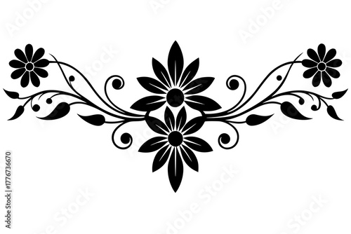 vintage floral design divider victor illustration