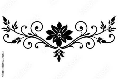 vintage floral design divider victor illustration