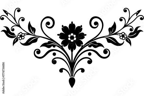 vintage floral design divider victor illustration