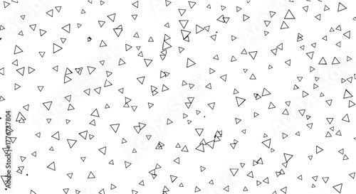 Abstract Geometric Pattern of Scattered Triangles on White Background Design