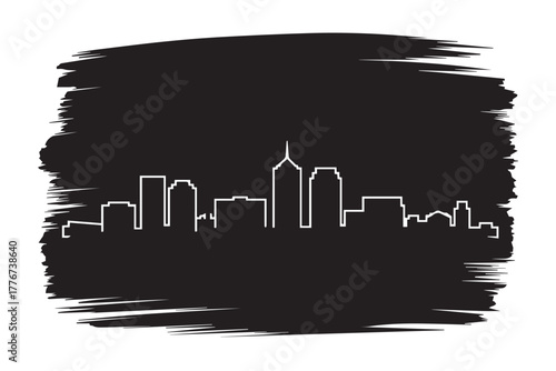 building illustration set three horizontal rows of simplified city facades vector