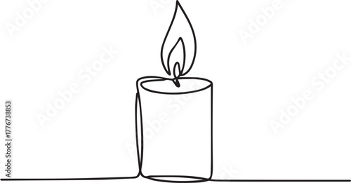 candle minimal lineart candle on surface vector icon