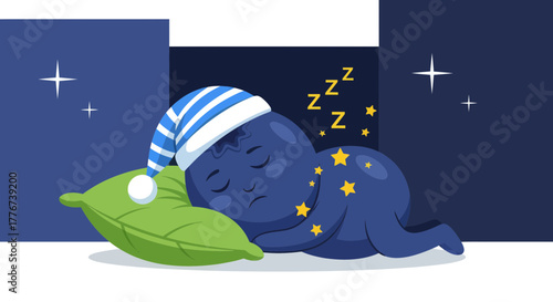 A Sleepy Figure Dreams Beneath The Stars in A Nighttime Scene Peaceful