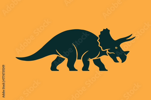 triceratops minimalist silhouette vector for stickers labels and posters