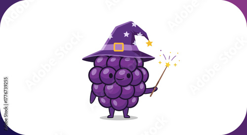 A Whimsical Berry Witch Conjures Magic, Casting Enchantment With Sparkling Wand