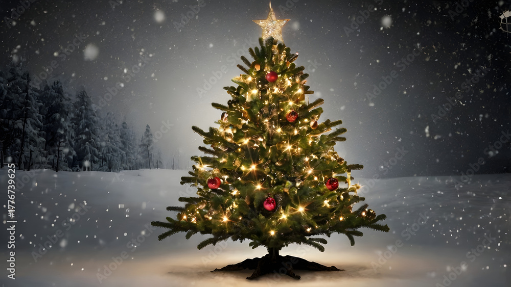 Obraz premium christmas tree and decorations