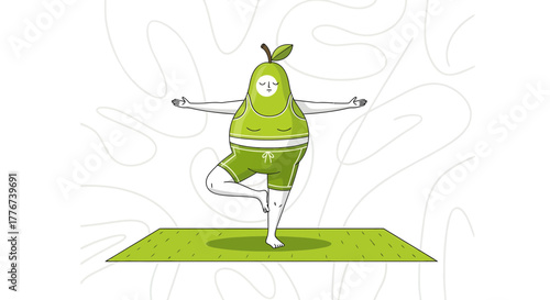 Avocado Embodiment in Balasana: A Whimsical Depiction of Well-Being and Mindfulness