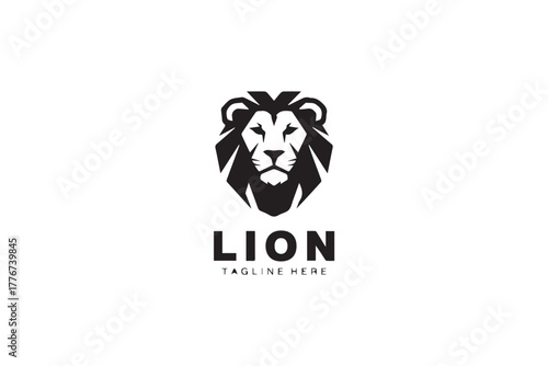 lion head logo vector emblem mane badge for branding identity