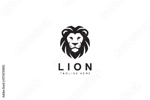 lion head logo vector emblem mane heraldic badge company mark