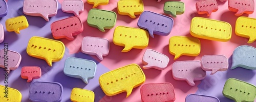 Colorful Speech Bubbles Create Playful, Bright Mood for Communication, Design, and Creative Messaging