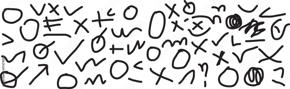 Obraz premium Collection of Hand Drawn Symbols and Markings for Design Projects